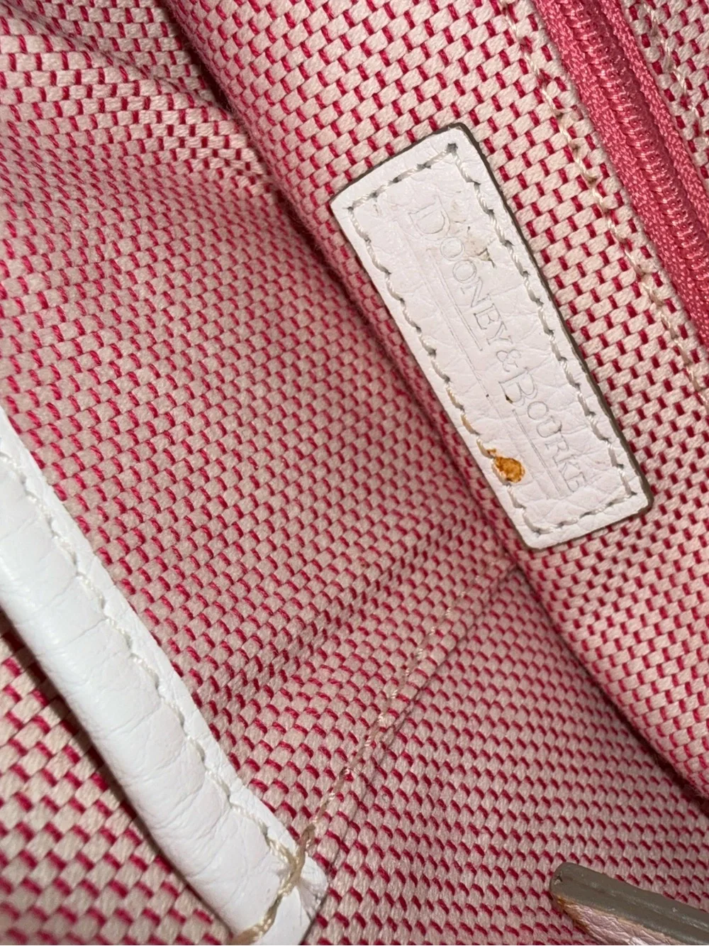 Dooney & Bourke Gray and White Logo Jacquard Tassel Shoulder Bag